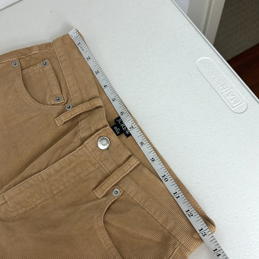 J. Crew Sz 25 Corduroy Tan Straight Leg Mid Rise Pants